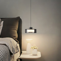 HEIKESZ Italian Minimalist Ceiling Light Modern Nordic Glass Pendant Lamp for Bedroom Dining Room and Bar
