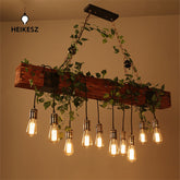 HEIKESZ Retro Boat Wooden Chandelier Industrial Style Creative Restaurant Coffee Shop Bar Lamp Restaurant Dining Table Box Personality Chandelier LED Light for Bedroom Night Aesthetic Room Lamp