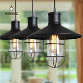 HEIKESZ American Country Creative Retro Iron Art Industrial Style Bar Lamp Small Iron Cage Lampshade Bar Coffee Shop Chandelier american style retro outdoor indoor retro bedroom lamp american-style Industrial wind