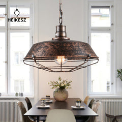 HEIKESZ American Creative Simple Bar Iron Vintage Pot Cover Chandelier LOFT Industrial Style Restaurant Warehouse Chandelier american style retro outdoor indoor retro bedroom lamp american-style Industrial wind