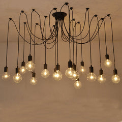 HEIKESZ Retro Long-Line Tiantian Loose Flower Chandelier Nordic Guest Restaurant Coffee Shop Multi-Head Bed & Breakfast Bedroom Decoration Chandelier LED Light for Bedroom Night Aesthetic Room Lamp