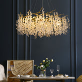HEIKESZ Nordic Modern Glass Chandelier Luxury Villa Dining Room Bedroom Lamp French Crystal Rod-Type Lighting