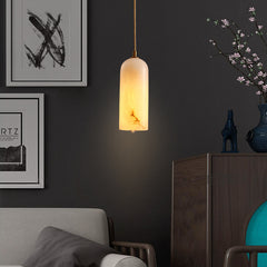 HEIKESZ Luxury Copper Marble Chandelier Modern Bedroom Bedside Lamp Simple Small Droplight for Dining Room Stairs