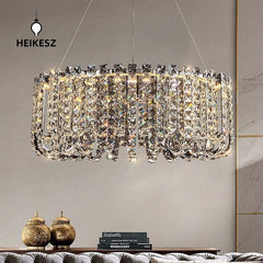 HEIKESZ Luxury Ceiling Light Nordic Crystal Chandelier Modern Minimalist Living Room Dining Lamp High End Hotel Lobby Decoration Main Light