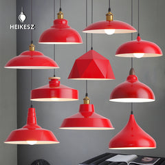 HEIKESZ Red industrial style retro Japanese restaurant hot pot restaurant store shop simple single head lampshade hotel special chandelier