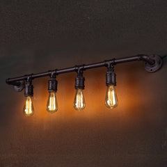 HEIKESZ Retro Industrial Iron Bedside Wall Lamp American Country Wall Water Pipe Lamp Hotel Creative Wall Lamp american style retro outdoor indoor retro bedroom lamp american-style Industrial wind