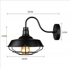 HEIKESZ Loft Vintage Industrial Style Pot Cover Wall Lamp American Simple Iron Wall Lamp Aisle Corridor Warehouse Balcony Dining-Room Lamp LED Light for Bedroom Night Aesthetic Room Lamp