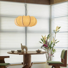 HEIKESZ Silk dining room chandelier simple creative living room hall light advanced feeling cream wind bedroom study stairs pumpkin lamp light fixtures for celling light