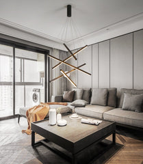 HEIKESZ Modern simple apartment loft duplex large chandelier villa empty living room long chandelier rotating staircase chandelier lamp light fixtures for celling lights