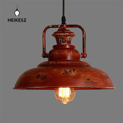 HEIKESZ Vintage Industrial Iron Loft Pendant Light Single Head Retro Style for Cafe Bar Restaurant Creative Design