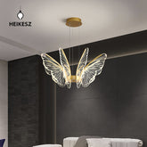 HEIKESZ Wholesale LED Iron Ceiling Light Creative Butterfly Design Modern Simple Living Room Bedroom Light