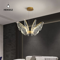 HEIKESZ Wholesale LED Iron Ceiling Light Creative Butterfly Design Modern Simple Living Room Bedroom Light