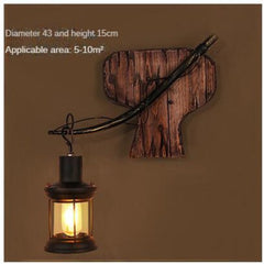 HEIKESZ American Retro Balsa Boat Wood Wall Lamp Dining Room Coffee Shop Light Loft Industrial Style Creative Bar Aisle Nostalgic Lamp LED Light for Bedroom Night Aesthetic Room Lamp