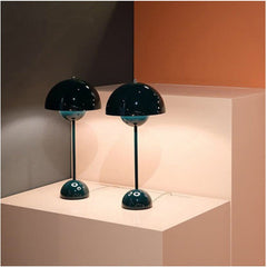 HEIKESZ Modern Touch Dimming Bud Table Lamp Danish Designer Bedside Lamp Eye Protection Study Lamp Living Room Decor Mushroom Night Light