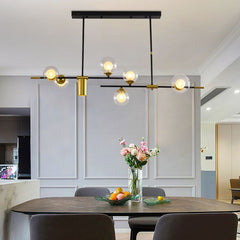 HEIKESZ Nordic Glass Ball Chandelier Post-Modern Art LED Magic Bean Molecular Light Fixture for Ceiling Dining Room