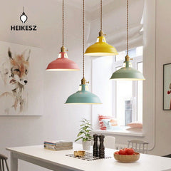 HEIKESZ Nordic Macaron Three-Way Hole Creative Simple Modern Dining-Room Lamp Cafe Clothing Store Bar Pot Cover Chandelier american style retro outdoor wall lamp indoor retro bedroom lamp american-style Industrial wind