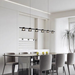 HEIKESZ Modern Minimalist Chandelier Long Glass Nordic Style Lighting for Living Room Bedroom Restaurant Bar