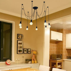 HEIKESZ Retro Long-Line Tiantian Loose Flower Chandelier Nordic Guest Restaurant Coffee Shop Multi-Head Bed & Breakfast Bedroom Decoration Chandelier LED Light for Bedroom Night Aesthetic Room Lamp