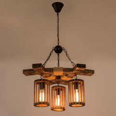 HEIKESZ Retro Personality Woodcraft Ceiling Lamp Restaurant Bar Coffee Shop Pub Snack Milk Tea Hot Pot Restaurant Creative Industrial Storm Lantern LED Light for Bedroom Night Aesthetic Room Lamp