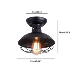 HEIKESZ LOFT Industrial Style Iron Ceiling Light Guest Restaurant Retro Iron Net Pot Cover Bar Counter Balcony Aisle American Creative Light LED Light for Bedroom Night Aesthetic Room Lamp