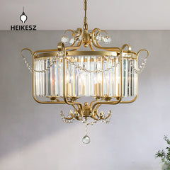 HEIKESZ Factory direct sales American chandelier living room lamp dining room light luxury crystal lamp study simple atmospheric lamp bedroom lighting