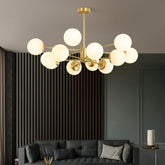 HEIKESZ All Copper Magic Beans Chandelier Modern Minimalist LED Ceiling Light for Living Room Bedroom Restaurant Nordic Hanging Lamp