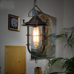 HEIKESZ American Industrial Style Retro Iron Art Chandelier Creative Restaurant Single-Head Droplight Birdcage Dock Chandelier Dining Chandelier american style retro outdoor indoor retro bedroom lamp american-style Industrial wind