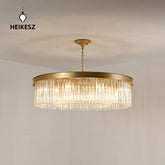 HEIKESZ Amazon cross-border American living room dining room bedroom round crystal chandelier atmosphere modern simple Zhongshan lighting lamp lighting fixtures for celling lighting