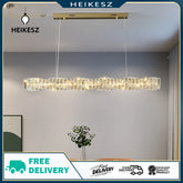 HIEKESZ Light luxury restaurant crystal chandelier art modern simple dining room dining table bar counter long luxury designer lamp light fixtures for celling lights