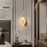 HEIKESZ Creative simple marble chandelier living room bedside designer restaurant bar Chinese hotel decoration LED chandelier lamp light fixtures for celling lights