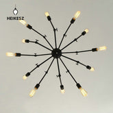 HEIKESZ American Industrial Style Modern Minimalist Iron Office Spider Chandelier Living Room Study Creative Personality Industrial Retro american style retro outdoor indoor retro bedroom lamp american-style Industrial wind