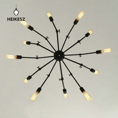 HEIKESZ American Industrial Style Modern Minimalist Iron Office Spider Chandelier Living Room Study Creative Personality Industrial Retro american style retro outdoor indoor retro bedroom lamp american-style Industrial wind