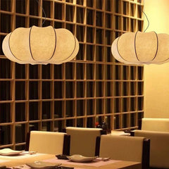 HEIKESZ Silk dining room chandelier simple creative living room hall light advanced feeling cream wind bedroom study stairs pumpkin lamp light fixtures for celling light
