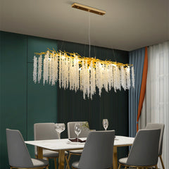 HEIKESZ Italian Crystal Chandelier Luxury High-End Designer Villa Living Room Bedroom Dining Rod-Type Light