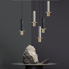 HEIKESZ Modern Minimalist Droplight Art Marble Terrazzo Single Head Bedside Lamp for Restaurant Bar Decor