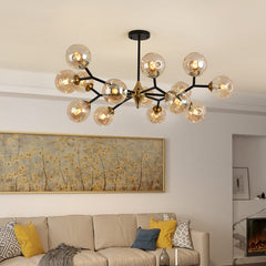 HEIKESZ Nordic Magic Bean Molecular Lamp Modern Glass Ball Chandelier for Living Room Bedroom Dining Room Warm Lighting Ceiling Decor