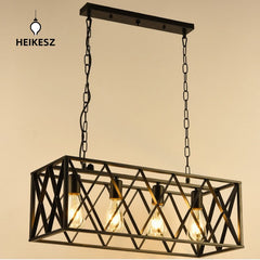HEIKESZ American Retro Dining Room/Living Room Cafe Pendant Light LOFT Industrial Style Creative Wrought Iron Bar Counter Dining-Table Decoration Pendant Lamp LED Light for Bedroom Night Aesthetic Room Lamp