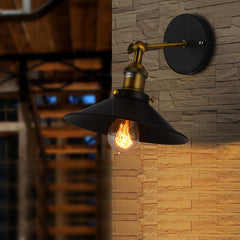 HEIKESZ American Retro Industrial Wind Wall Lamp Creative Lampshade Wall Lamp Restaurant Coffee Shop Aisle Light Adjustable Angle Wall Lamp LED Light for Bedroom Night Aesthetic Room Lamp