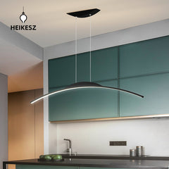 HEIKESZ Nordic simple led restaurant chandelier minimalist word study dining table bar light office chandelier lamp light fixtures for celling light