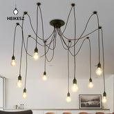 HEIKESZ Retro Long-Line Tiantian Loose Flower Chandelier Nordic Guest Restaurant Coffee Shop Multi-Head Bed & Breakfast Bedroom Decoration Chandelier LED Light for Bedroom Night Aesthetic Room Lamp