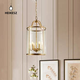 HAIKESZ Modern European Style Full Copper Ceiling Light for Dining Room Hallway Staircase Entrance Simple Luxury Chandelier