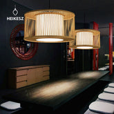 HEIKESZ South East Asia B & B Round Bamboo Japanese Zen Tatami Living Room Bedroom Dining Table Bar Chandelier lamp light fixtures for celling lights