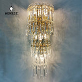 HEIKESZ Cross Border Luxury Crystal Wall Light Bedroom Nightstand Lamp French Sconce for Living Room Background Wall Ambience