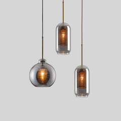 HEIKESZ Creative Transparent Lamp Shade Glass Ball Chandelier Simple Nordic Style Warm Light for Living Room Bedroom Dining Room