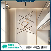 HEIKESZ 110V cross-border duplex staircase chandelier simple modern villa empty living room minimalist creative long line lighting Attic ceiling chandelier stairs led line light living room dining room nordic chandelier modern hanging chandelier