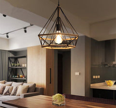 HEIKESZ Nordic Restaurant Creative Single-Head Three-Head Loft Chandelier Art Diamond Iron Industrial Retro Bar Chandelier american style retro outdoor indoor retro bedroom lamp american-style Industrial wind