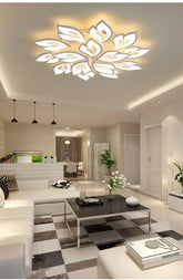HEIKESZ Modern LED Ceiling Light for Living Room Bedroom Simple Atmosphere Warm Lighting Petal Chandelier