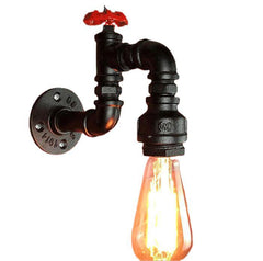 HEIKESZ Wrought iron American industrial wind wall lamp loft retro restaurant bar Internet cafe aisle LED water pipe wall lamp