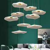 HEIKESZ Modern Minimalist Long Chandelier for Hollow Stairs Nordic LED Drop Light Atmospheric Living Room Dining Kitchen Bedroom Pendant