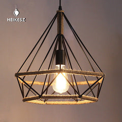 HEIKESZ Nordic Restaurant Creative Single-Head Three-Head Loft Chandelier Art Diamond Iron Industrial Retro Bar Chandelier american style retro outdoor indoor retro bedroom lamp american-style Industrial wind